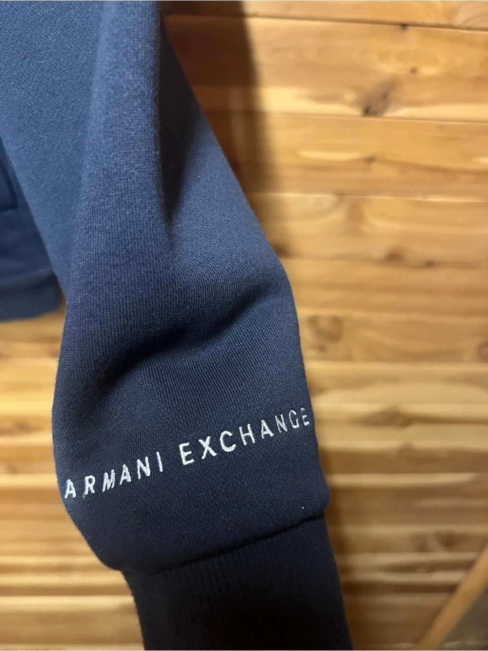 Armani Exchange Men's Dark Navy Zip-Up Knit Jacket